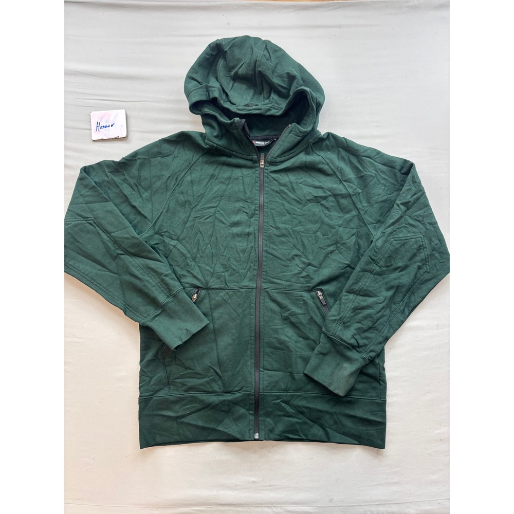 American Giant Mens Full Zip Hoodie Forest Green Heavyweight Cotton USA Large